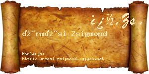 Ürmösi Zsigmond névjegykártya
